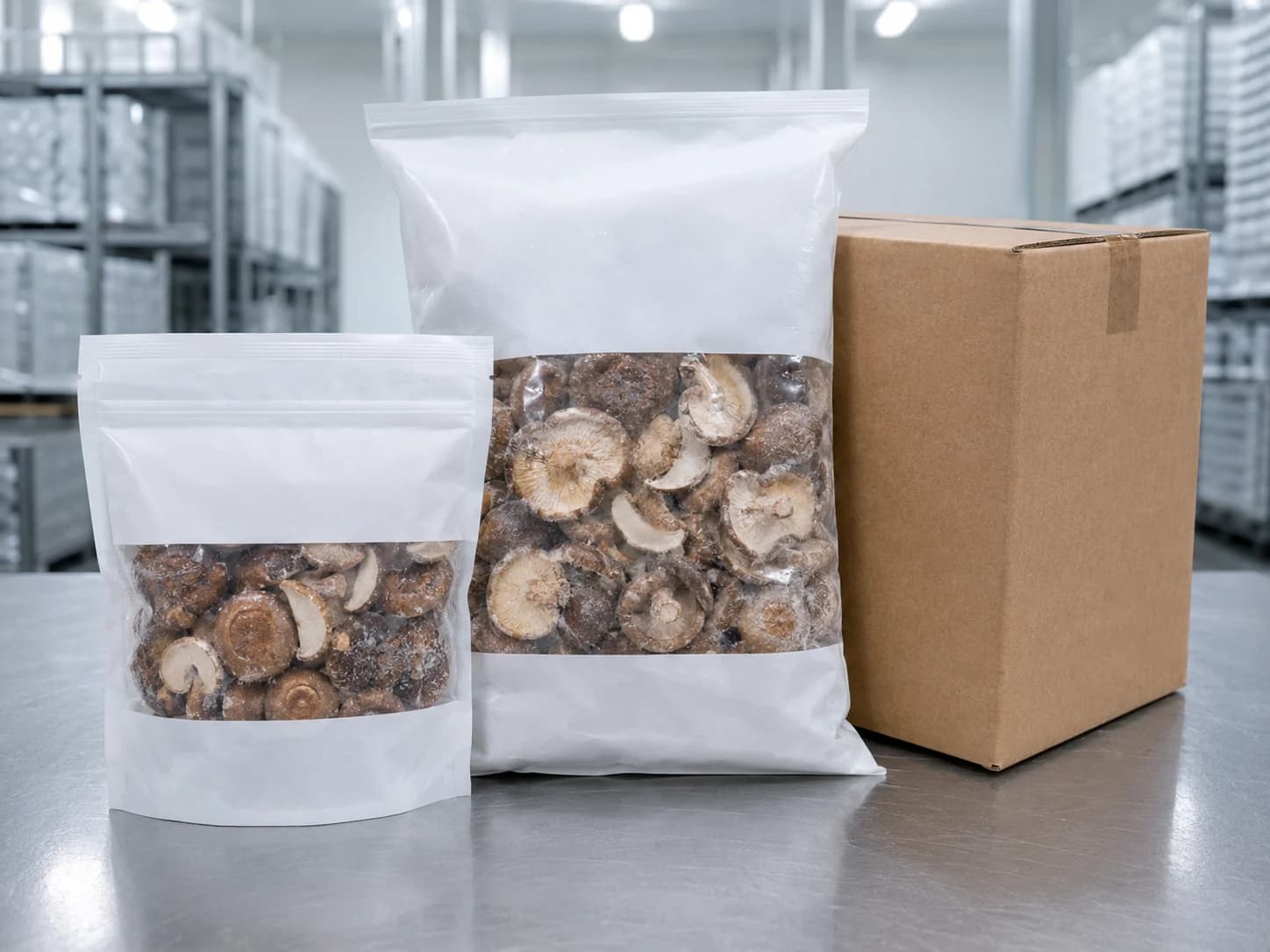 IQF Frozen Shiitake Mushrooms packaging options