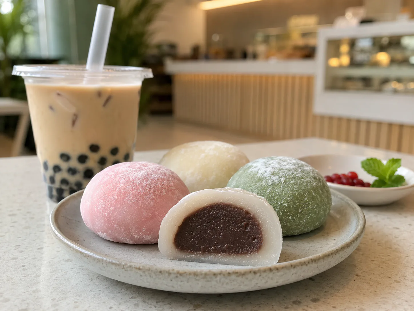 Assorted filled mochi flavours for café retail and private-label programs
