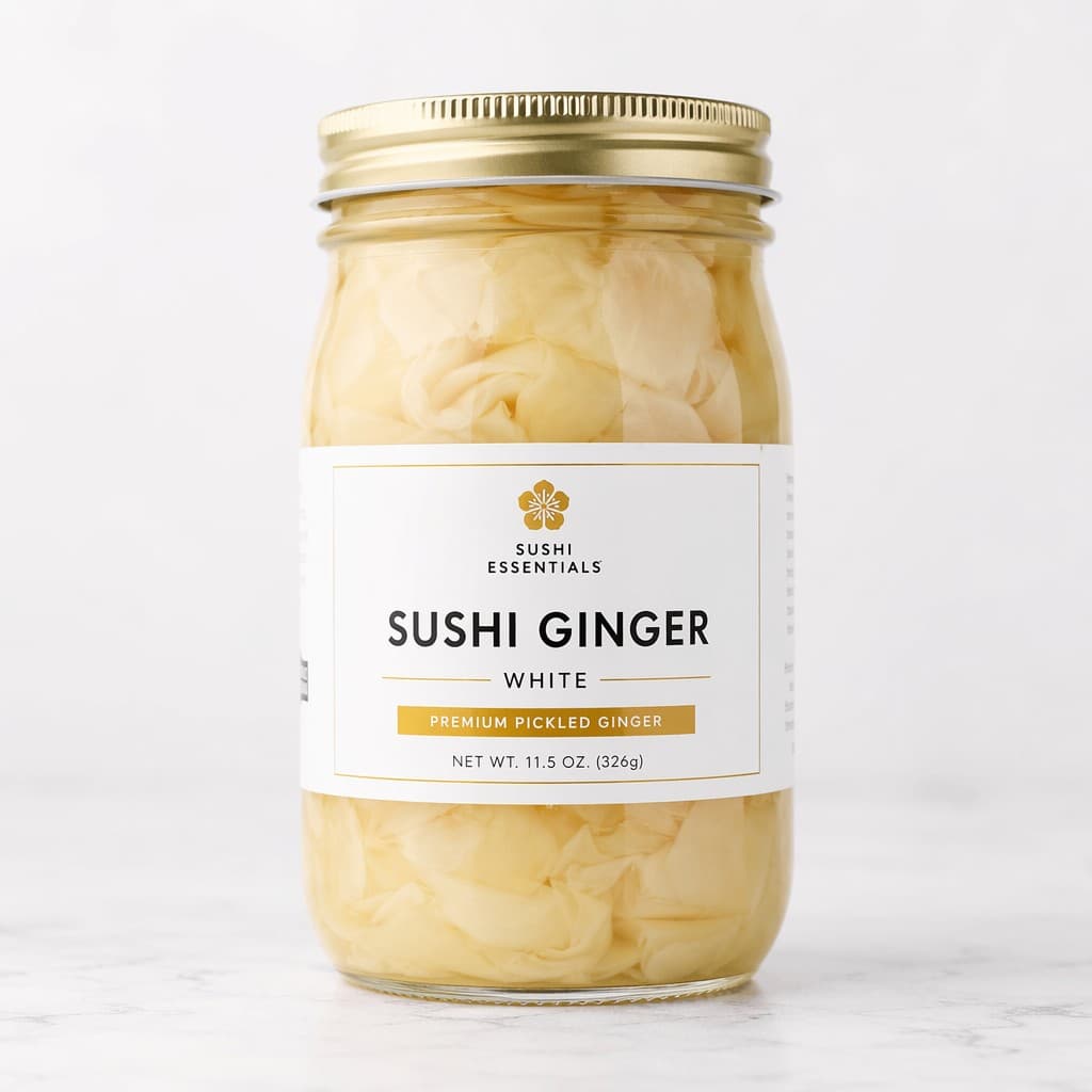 White sushi ginger jar packaging