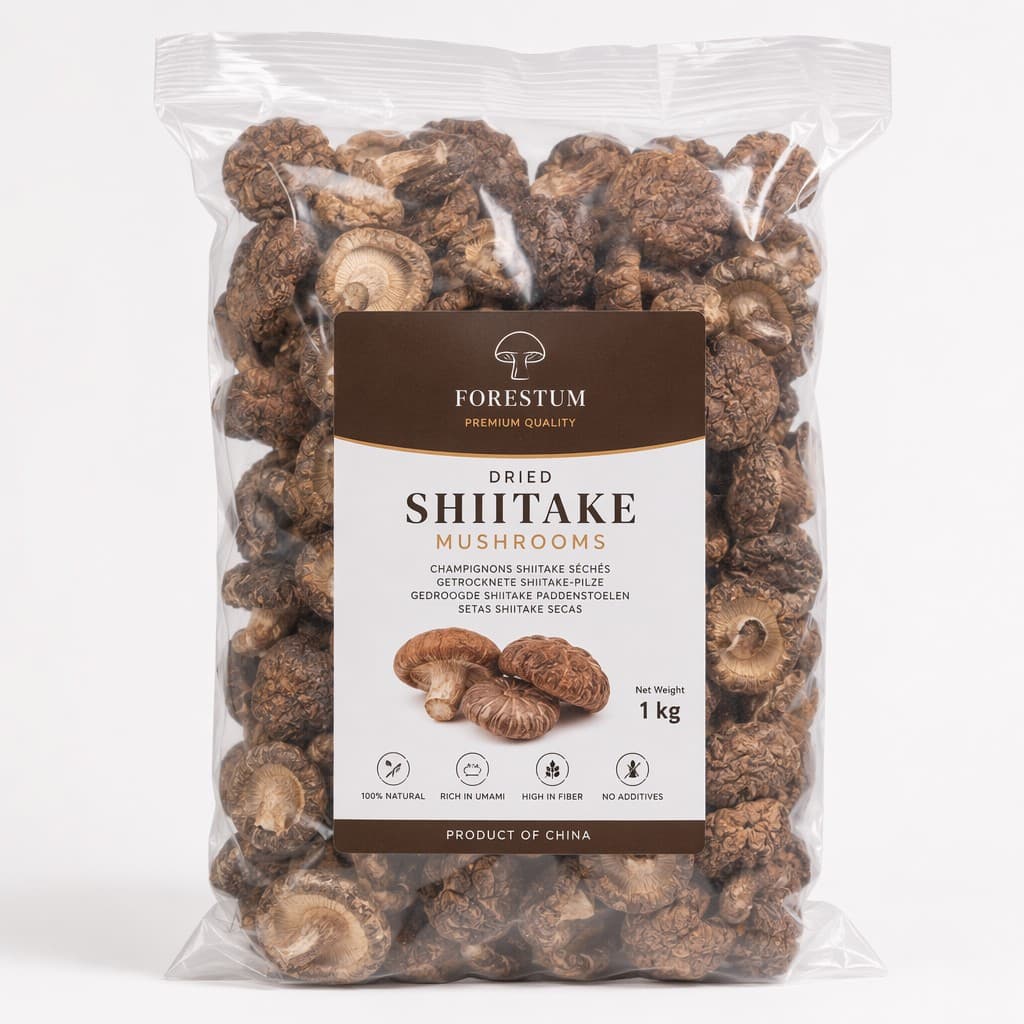 Dried shiitake mushrooms bulk packaging